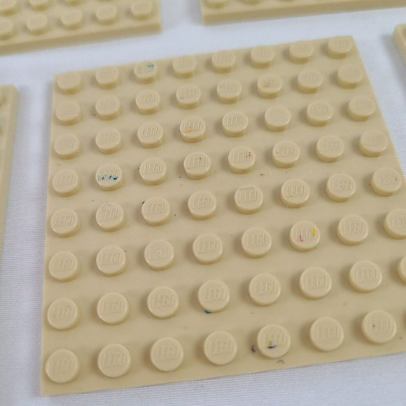 Lot of 5 Genuine LEGO Light Brown Beige Flat Base Plates Brick Building Part - Picture 2 of 7